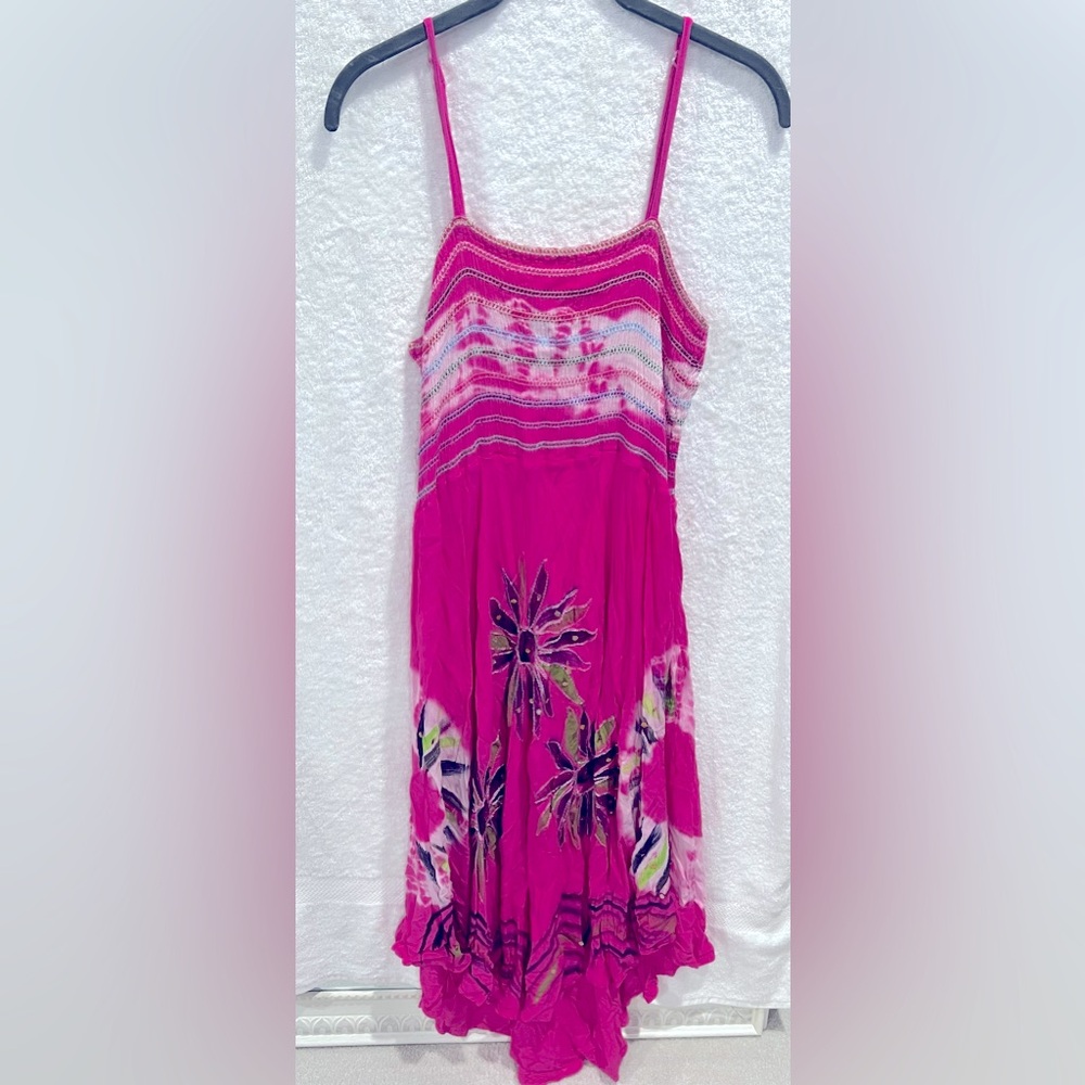 Just Be Gauze Pink/Purple Summer Dress - Free Size